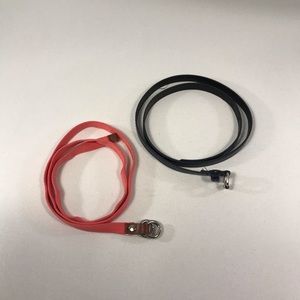 🔴5/$25 Bundle of 2 Skinny Belts Pink + Blue, M
